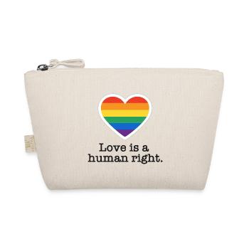 Love is a Human Right – Pride Heart - Organic Pouch - nature - Front