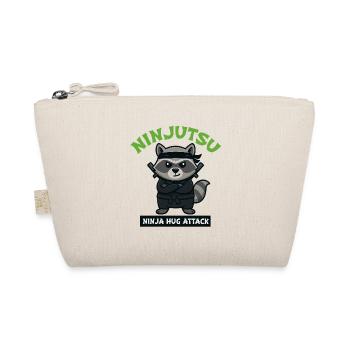Raccoon Ninja Hug Attack - Organic Pouch - nature - Front