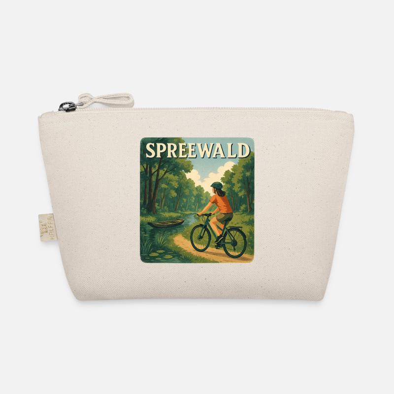 Vintage- Radfahrer - Bio-Täschchen - Natur
