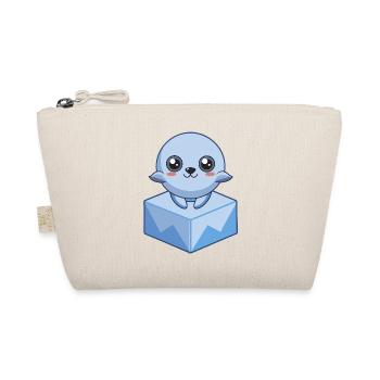 Baby pixel seal on an - Organic Pouch - nature - Front