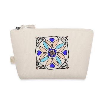 Mandala Flower Circle in Blue Beige - Organic Pouch - nature - Front