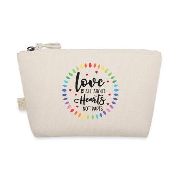 LGBTQ Pride Month - Love is All About Hearts - Organic Pouch - nature - Front