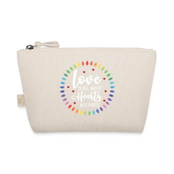 LGBTQ Pride Month - Love is All About Hearts - Organic Pouch - nature - Front