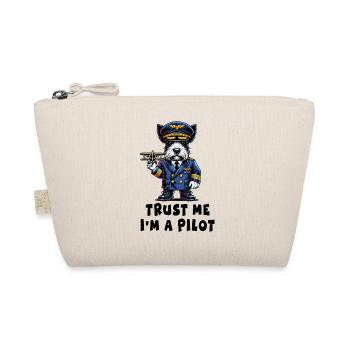 Scottish Terrier, trust me, I'm a pilot - Organic Pouch - nature - Front