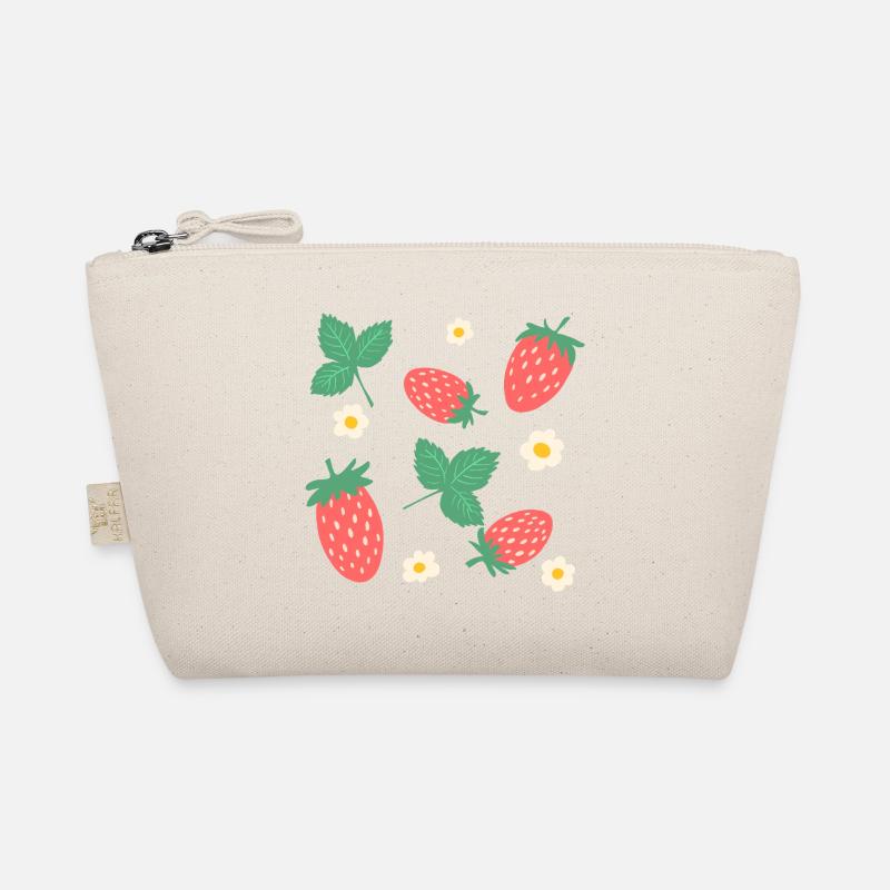 Hübsche wilde Erdbeeren Illustration Bio-Täschchen