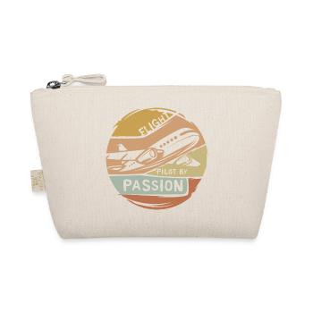 vintage Flugzeug Logo - Pilot by Passion Emblem - Bio-Täschchen - Natur - Vorne
