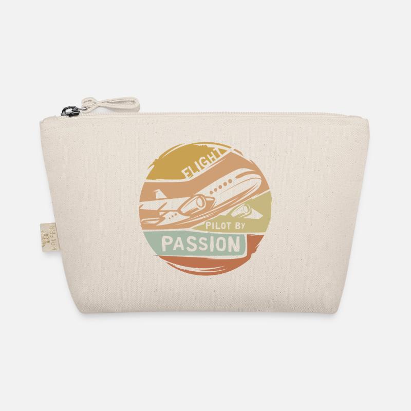 vintage Flugzeug Logo - Pilot by Passion Emblem - Bio-Täschchen - Natur