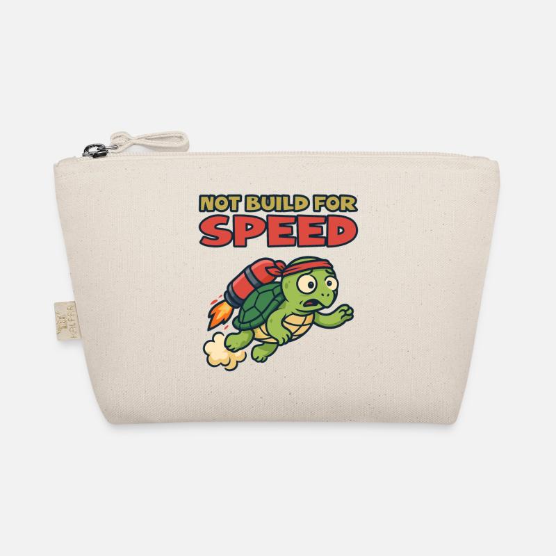 Turtle with rocket: Not built for speed - Organic Pouch - nature