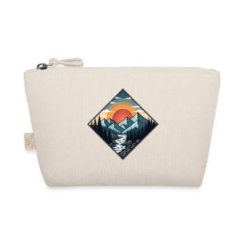 Illustration vintage montagnes par coucher de soleil en forêt - Trousse biologique - nature - Devant