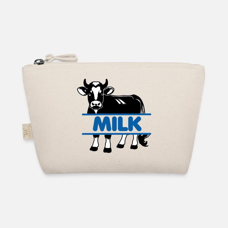 Milchkuh mit blauem Text "MILK" Bio-Täschchen