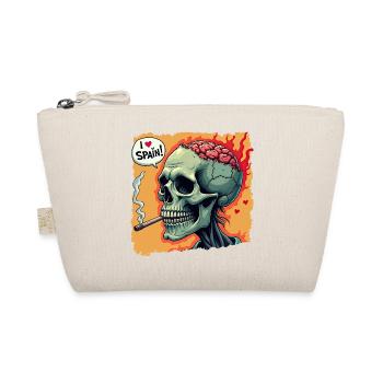 Zombie Skull – I Love Spain Design - Organic Pouch - nature - Front