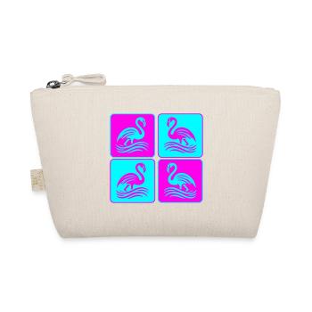 Flamant rose Vagues Pop Art - Trousse biologique - nature - Devant