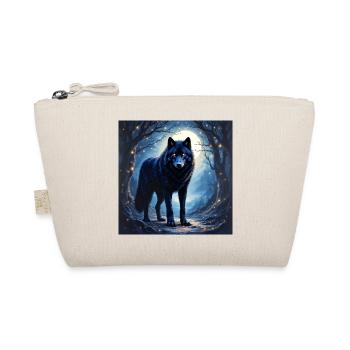Power Animal Black Wolf - Organic Pouch - nature - Front