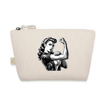 Strong Cool Woman Rockabilly Style Graphic Gift - Organic Pouch - nature - Front