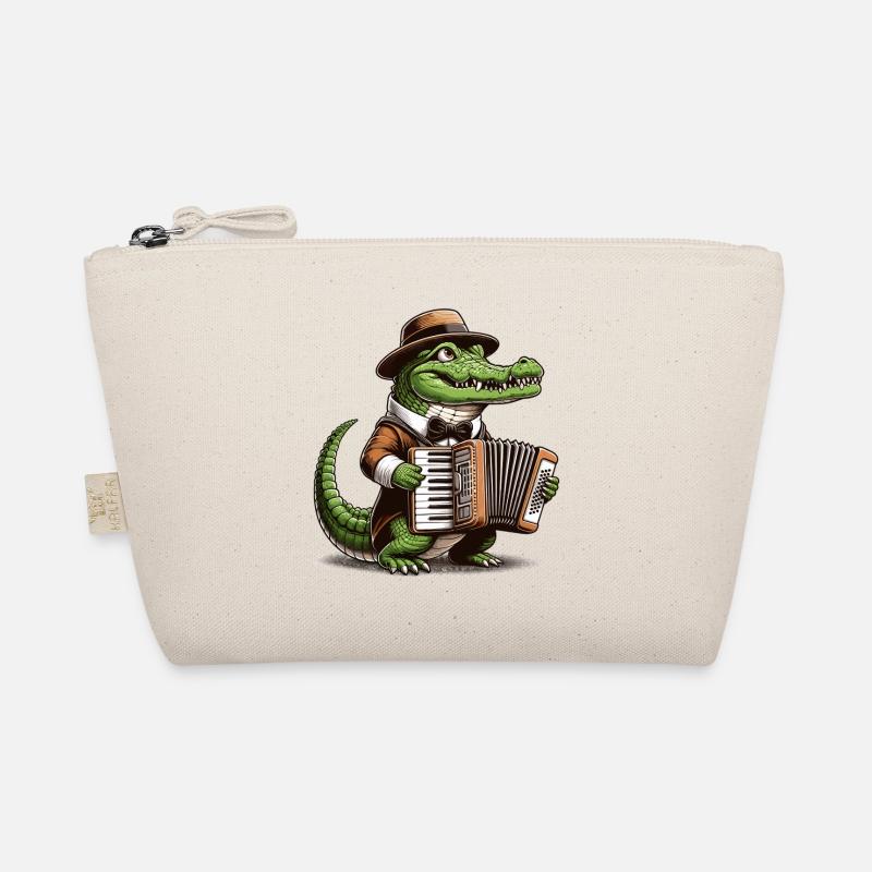 Crocodile Accordion Harmonica Music Gift Organic Pouch