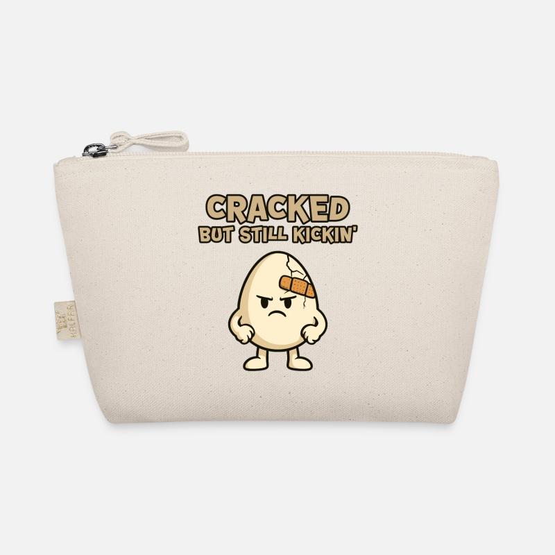 Cracked Egg: Stubborn and Kickin - Organic Pouch - nature