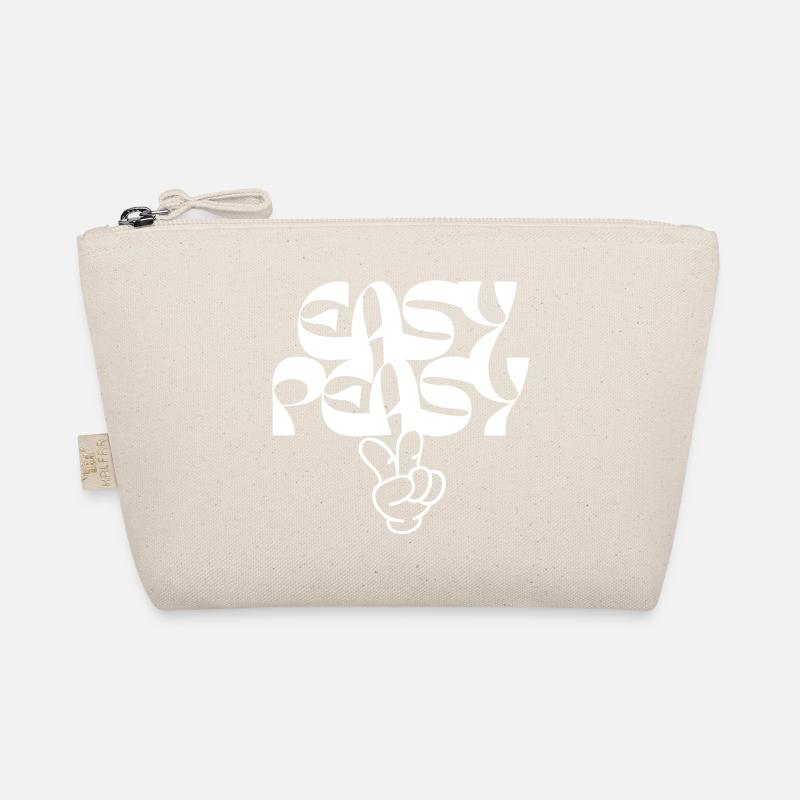 Peaceful Hand Gesture with Artistic Typography - Organic Pouch - nature