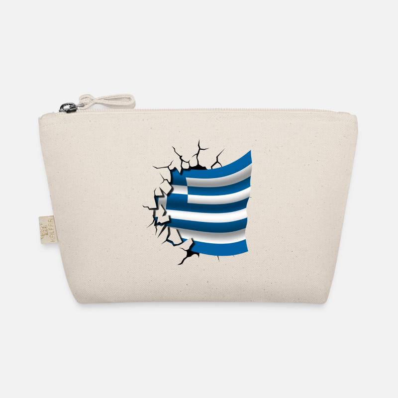 Drapeau de la Grèce - Grèce - Drapeau Broken Design Trousse biologique