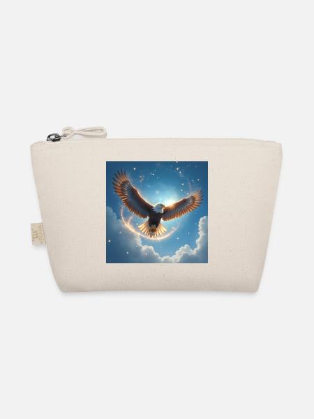 Krafttier Adler am Himmel - Bio-Täschchen - Natur - Vorne