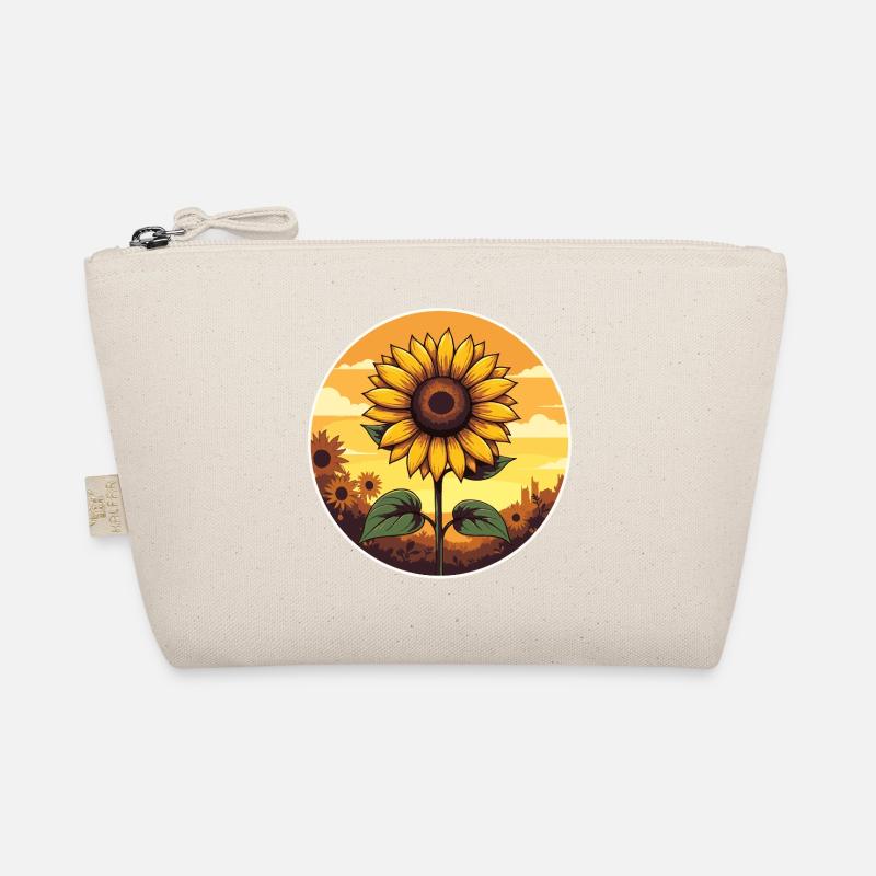 Goldene Sonnenblume Sonnenuntergang Kunst - Bio-Täschchen - Natur