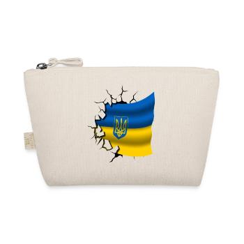 Flagge der Ukraine - Ukraine - Flagge Broken Design - Bio-Täschchen - Natur - Vorne