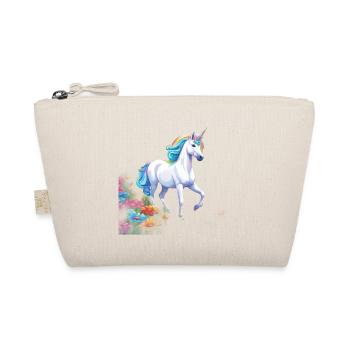 Anmutiges Einhorn mit Regenbogenmähne im Blütenmee - Bio-Täschchen - Natur - Vorne