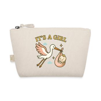 Sweet Baby Girl - Storch bringt Baby – It's a Girl - Bio-Täschchen - Natur - Vorne