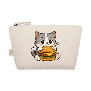 Such süße Katze Hamburger Fast Food Cartoon Essen - Bio-Täschchen - Natur - Vorne