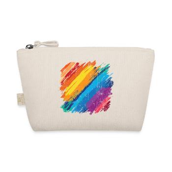 Vibrant Rainbow Brush Stroke Artwork - Organic Pouch - nature - Front