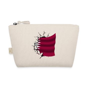 Flagge von Katar - Katar - Flagge gebrochenes Design - Bio-Täschchen - Natur - Vorne