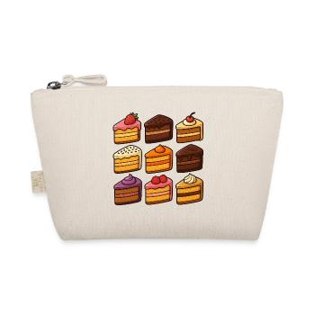 Nine hand-drawn kawaii-style cake slices - Organic Pouch - nature - Front
