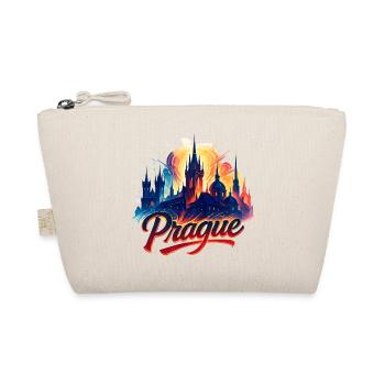 Prag Hauptstadt Tschechien Silhouette Geschenk - Bio-Täschchen - Natur - Vorne