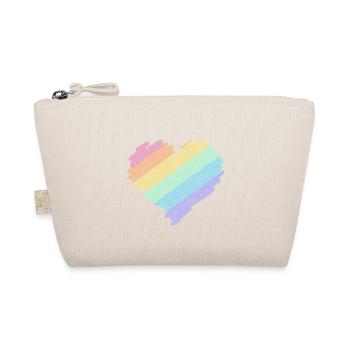 Rainbow Heart Pastel Colors Pride Month LGBTQ+ - Organic Pouch - nature - Front