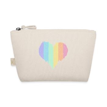 Rainbow Heart Pastel Colors Pride Month LGBTQ+ - Organic Pouch - nature - Front