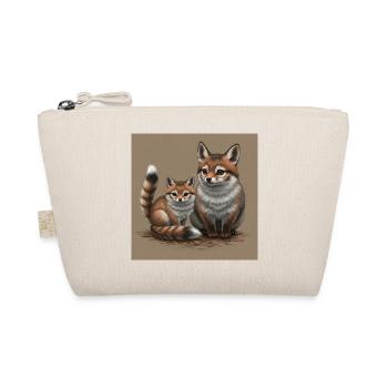 Playful Fox Mother and Child - Organic Pouch - nature - Front