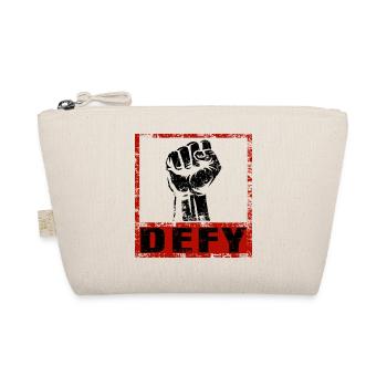 Strong & Clear – Statement Tee DEFY - Organic Pouch - nature - Front