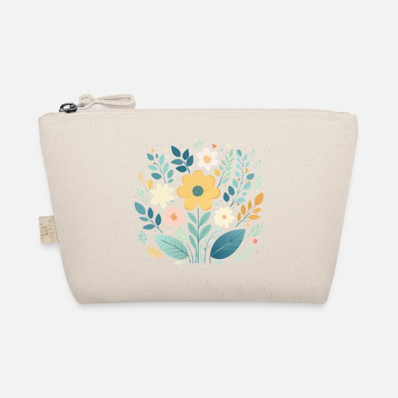 Gentle Pastel Floral Bloom - Boho Botanical Organic Pouch