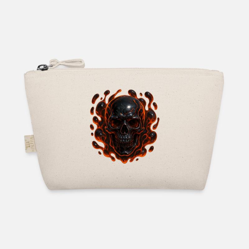 Flammender Totenkopf Bio-Täschchen