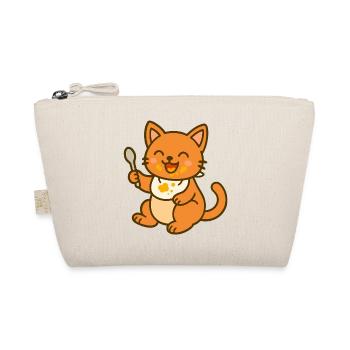 Cute Feeding Kitten – Baby Cat Fun - Organic Pouch - nature - Front