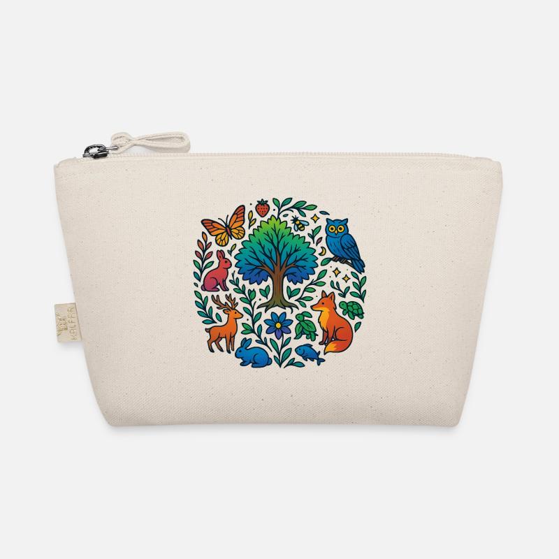 T-shirt with forest animals & tree – for nature lovers - Organic Pouch - nature