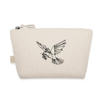 The Origami Dove of Peace with an Olive Branch - Organic Pouch - nature - Front