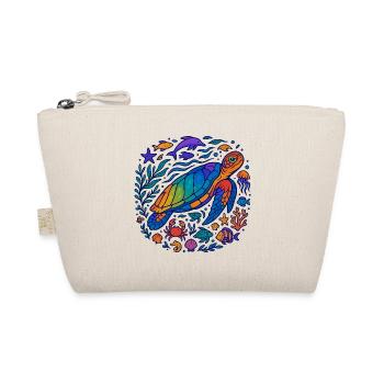 Colorful Sea Creatures – Turtle & Ocean - Organic Pouch - nature - Front