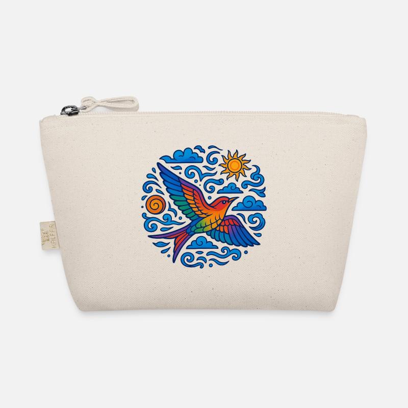 Bunter Vogel – Freiheit, Sonne und Wolken - Bio-Täschchen - Natur