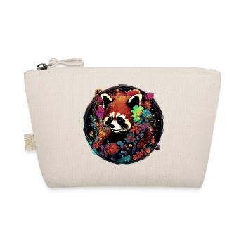 Roter panda,panda,Blumen, illustration - Bio-Täschchen - Natur - Vorne