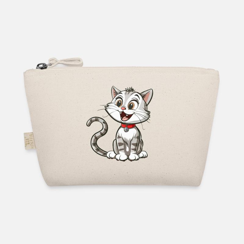 Chat animé joyeux avec collier Trousse biologique