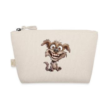 Laughing Cartoon Dog Crazy - Organic Pouch - nature - Front