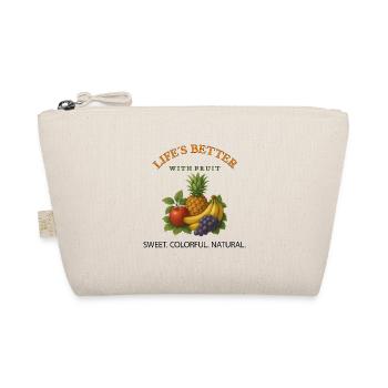 Das Leben ist schöner mit Obst – retro, frisch, bunt - Bio-Täschchen - Natur - Vorne