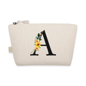 A Monogramm, Floral, personalisierbar - Bio-Täschchen - Natur - Vorne