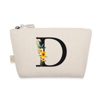 D Monogramm, Floral, personalisierbar - Bio-Täschchen - Natur - Vorne
