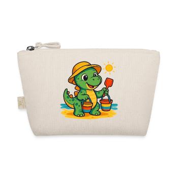 Playful Dinosaur with Summer Accessories - Organic Pouch - nature - Front